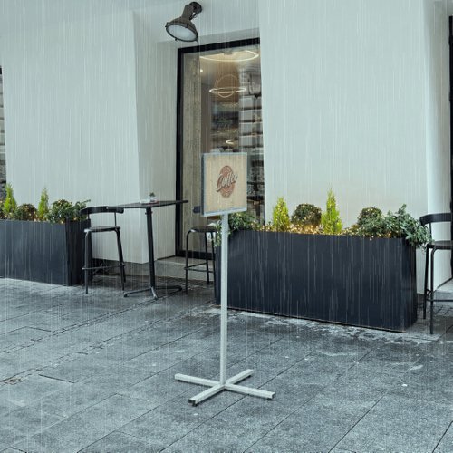 Durable INFO STAND OUTDOOR Stainless Steel Floor Sign - A3 Display Panel - Grey  502957