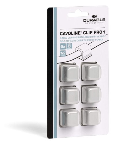 Durable CAVOLINE Clip PRO 1 Grey (Pack 6) - 504210