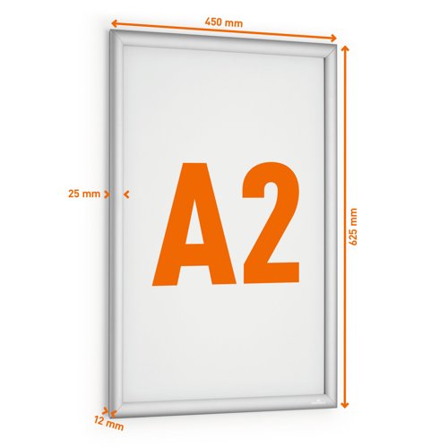 Durable Outdoor Snap Frame Weatherproof Poster Holder Notice Board - A2 Silver