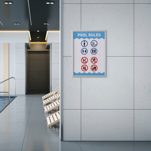 Durable Outdoor Snap Frame Weatherproof Poster Holder Notice Board - A2 Silver