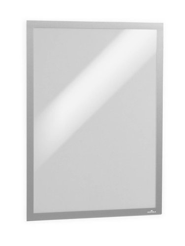 Durable DURAFRAME POSTER UV-Resistant Self-Adhesive Sign & Document Holder with Magnetic Frame A2 Silver - 505323