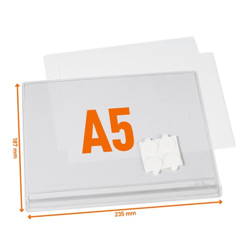 Durable Water Resistant UV Anti-Reflective Adhesive Pockets - 5 Pack - A5 Clear  505719