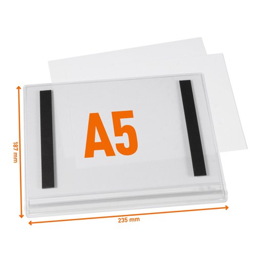 Durable Water Resistant UV Anti-Reflective Magnetic Pockets - 5 Pack - A5 Clear  505819