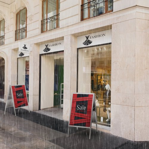 Durable A Board Foldable Pavement Sign Double Sided Snap Frame Stand - A1 Silver