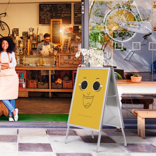 Durable A Board Foldable Pavement Sign Double Sided Snap Frame Stand - A1 Silver