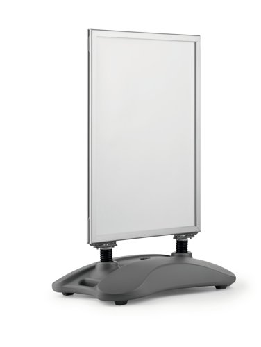 Durable Pavement Sign Heavy Water Base Double Sided Snap Frame Stand - A1 Silver