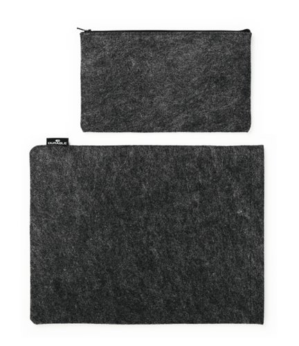 Introducing our sleek protective laptop sleeve made from 60% recycled felt. It offers durable protection for tablets or laptops up to 13". Lightweight and portable, it's perfect for everyday use, easily fitting into a backpack, briefcase, or handbag.The sleeve features high-quality fasteners to safeguard against scratches and damage, while the included accessory bag provides extra storage. Loops and press studs securely connect the two, but they can also be used separately for added versatility.Sleeve dimensions: 32 x 25 cmAccessory bag dimensions: 24 x 13.5 cmDesigned in Germany 