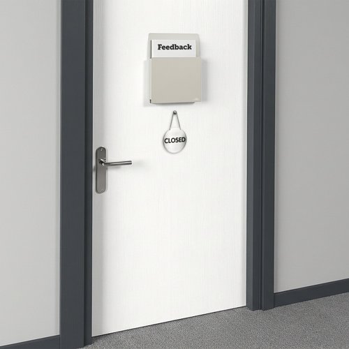 Durable Info Box Self Adhesive Document File Holder Wall Display - A4 Grey  507210
