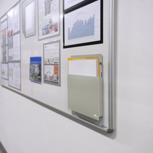 Durable Info Box Magnetic Document File Holder for Metal & Whiteboards - A4 Grey  507310