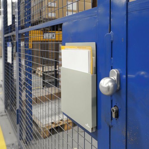 Durable Info Box Magnetic Document File Holder for Metal & Whiteboards - A4 Grey  507310