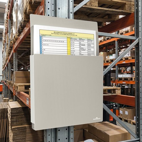 Durable Info Box Magnetic Document File Holder for Metal & Whiteboards - A4 Grey  507310