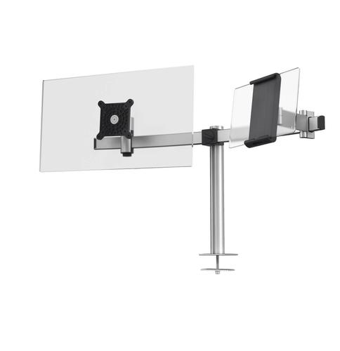 Durable Monitor Mount for 1 Screen and 1 Tablet Through-Desk - Pack of 1