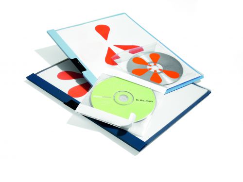 Durable CD/DVD FIx Self-Adhesive CD Pocket Pack of 10