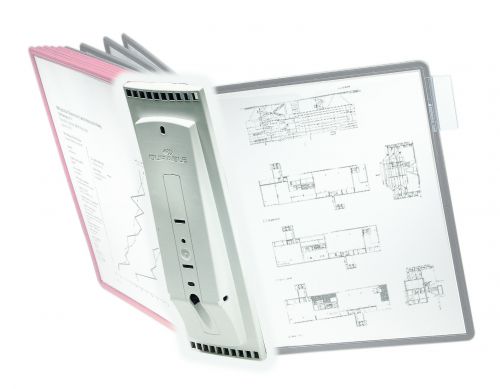 Bracket for 10 SHERPA® display panels in A4 format. Suitable for mounting on walls or combining with desk clamp, product 5627. Display panels sold separately.