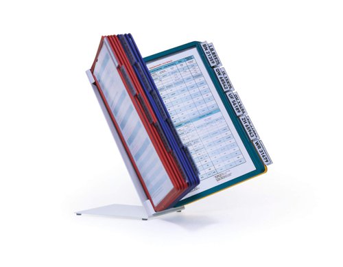 Durable VARIO Display Panel Desk Unit for A4 Documents 20 Panels with Labelling Tabs Assorted Colours - 569900