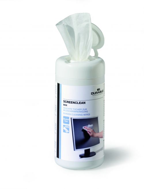 Durable Screenclean Cleaning Wipes Tub (Pack 100) 573602