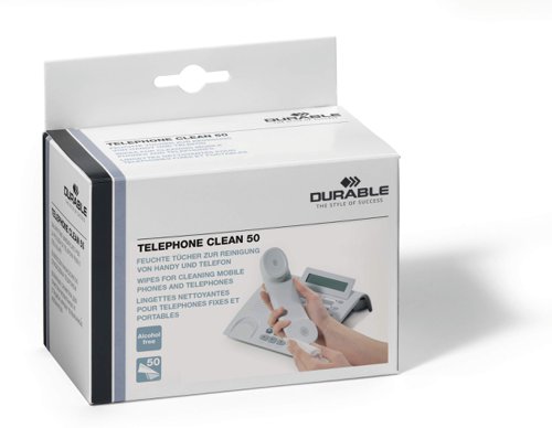 Durable Telephone Cleaning Wipes Biodegradable Individually Wrapped (Pack 50) - 578502