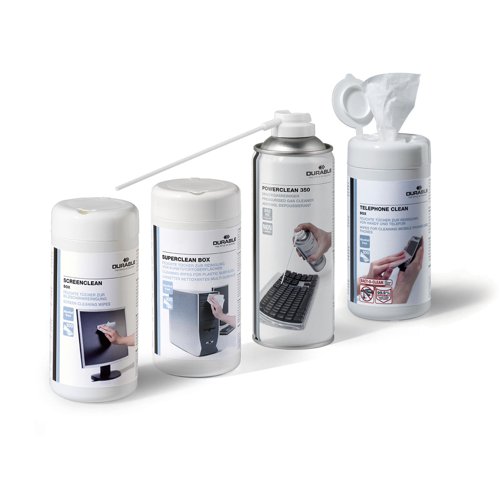 Durable SOHO Tech Cleaning Kit with Air Duster and Biodegradable Wipes