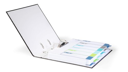 Durable 6 Part Numbered Tab Punched Index Dividers + Cover - A4+ - Colour Coded  679427