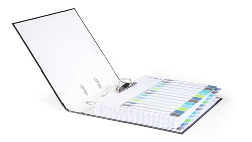 Durable 12 Part Numbered Tab Punched Index Dividers + Cover - A4+ - Colour Coded  679627