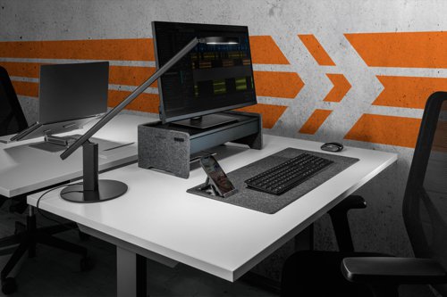 Durable EFFECT Felt Desk Mat with Fold-Out Phone Holder 70x33cm - 708158 Desk Mats 48222DR