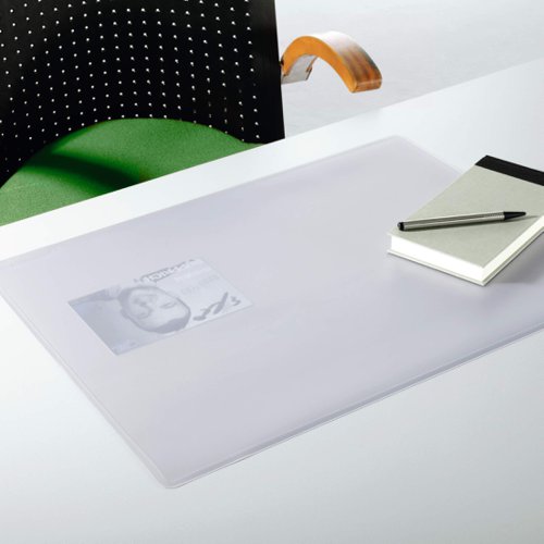 Durable DURAGLAS Clear Waterproof Non-Slip Desk Pad Protector Mat - 53 x 40 cm