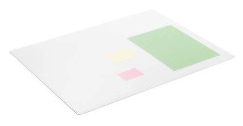 The Durable non-slip desk mat with contoured edges is made from Polypropylene which is easy to clean with a wet wipe or damp cloth. The desk mat is multi-layered which provides durability and a firm and comfortable writing surface. The desk mat is extremely robust and built to last. The desk mat measures 650x500mm.