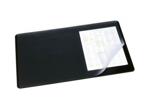 Durable Desk Mat with Clear Overlay 40 x 53cm Black - Pack of 5