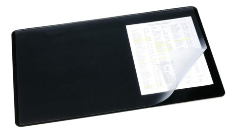 Durable Desk Mat Non-Slip with Transparent Overlay 53x40cm Black - 720201