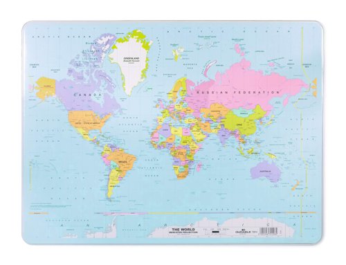 Durable Desk Mat World Map 400x530mm 7211