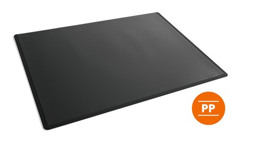 Durable Desk Mat Non-Slip With Transparent Overlay PP 53x40cm Black - 722201