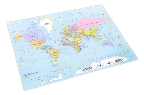 Durable World Map Desk Mat Smooth Non-Slip PC Keyboard Mouse Pad - 50 x 38cm