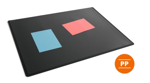 Durable Non-Slip Desk Mat With Transparent Overlay 65 x 50cm Polypropylene Black - 723301