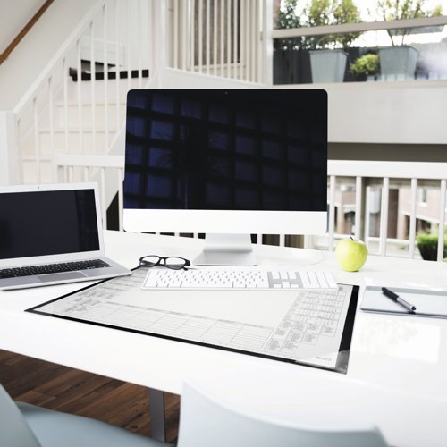 Durable Clear Overlay Calendar Keyboard Desk Pad Protector Mat PP - 60 x 43cm  729801