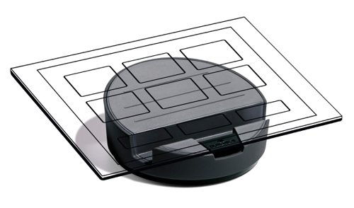 A unique innovative base for tablets and phones from 7 - 13 inches. Devices can be laid flat on top or positioned in the slot for portrait or landscape viewing.Featuring smooth 360° rotation, ideal for meetings, cooking or media consumption. Simply press the button to lock the tablet in place. Rubber pads on the bottom of the tablet base ensure stability.Dimensions: 145 x 59 mm (W x H)Built and designed in Germany