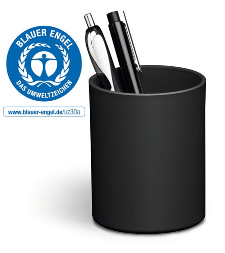 Durable ECO Desk Pen Pot & Pencil Holder 80% Recycled Plastic Black - 775901