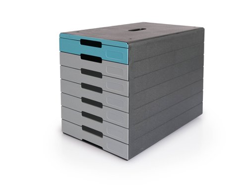Durable IDEALBOX ECO 7 Drawer Recycled Plastic File Storage Organiser 1 Pack Blue