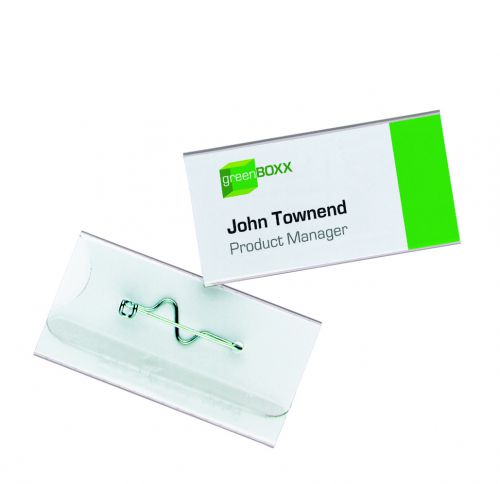 Durable Name Badge with Pin 30x60mm Pack of 100