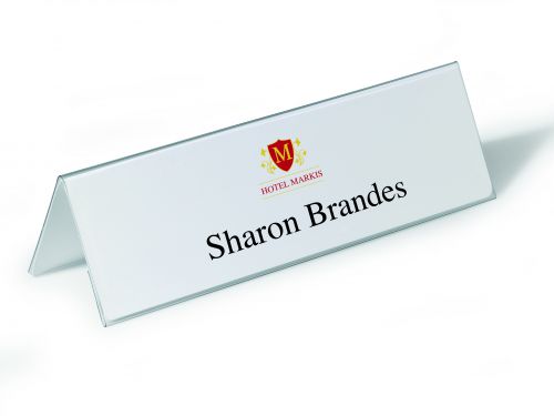 Durable Table Place Name Holder 105x297mm Transparent - Pack of 25