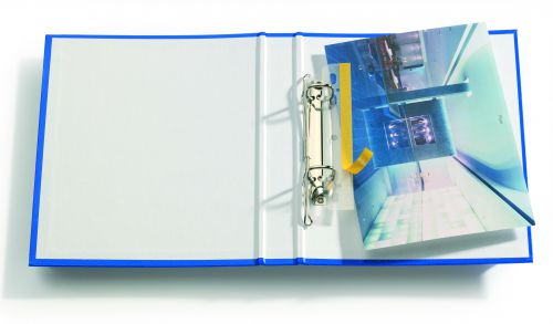 Holds punched documents together and adheres to smooth surfaces in files, suspension files, folders and ring binders. With plastic-coated welded filing bar and markings to ensure correct positioning. Self-adhesive on reverse, with strong adhesion.