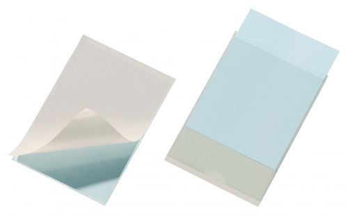Transparent self-adhesive pocket with blank inserts. Perfect for or labelling of files, folders, warehouse racking, etc. The pockets are also great for use as business card or collectors cards holders.