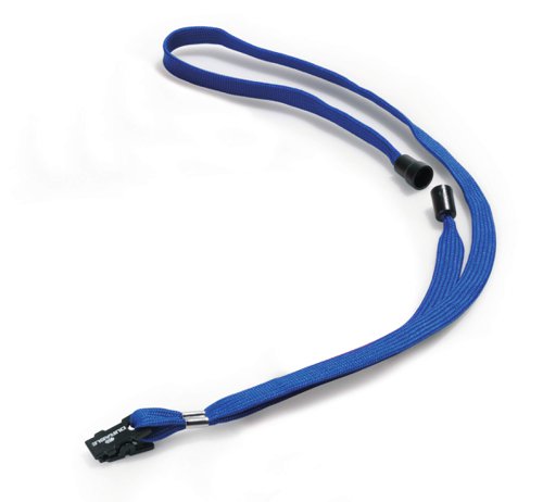 Durable Textile Lanyard with Plastic Clip & Safety Release 10 x 440mm Blue (Pack 10) - 811907