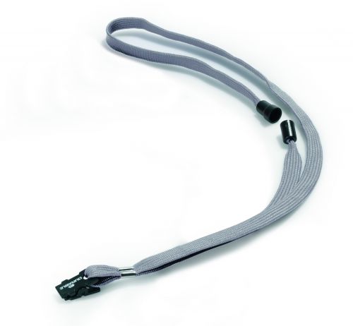 Durable Textile Lanyard with Plastic Clip & Safety Release 10 x 440mm Grey (Pack 10) - 811910