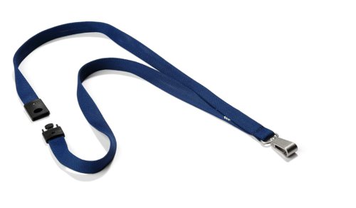 Durable Premium Textile Lanyard with Snap Hook 15mm x 440mm Includes Safety Release Midnight Blue (Pack 10) - 812728  10237DR