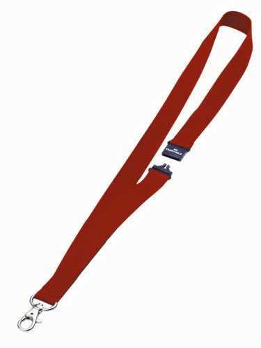Durable Textile Lanyard with Snap Hook & Safety Release 20 x 440mm Red (Pack 10) - 813703