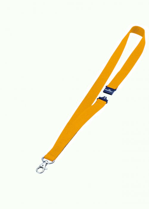 Durable Textile Lanyard Yellow 20mm with Safety Release - Pack of 10