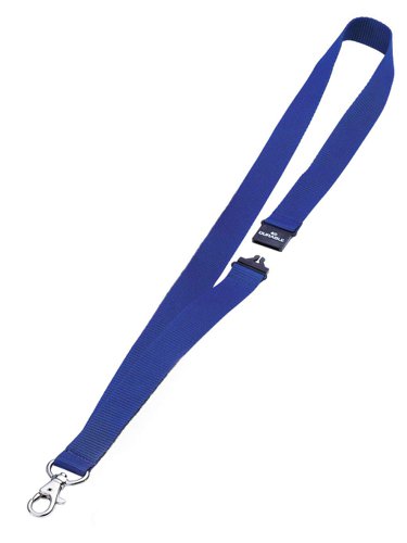 Durable Textile Lanyard with Snap Hook & Safety Release 20 x 440mm Blue (Pack 10) - 813707