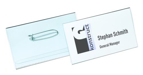 Durable Name Badge with Pin 40x75mm - Pack of 100