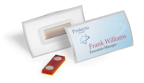 Durable Name Badge CLICK FOLD w/Magnet Place/Hold 40x75 (Pack of 10) 825919 Durable (UK) Ltd