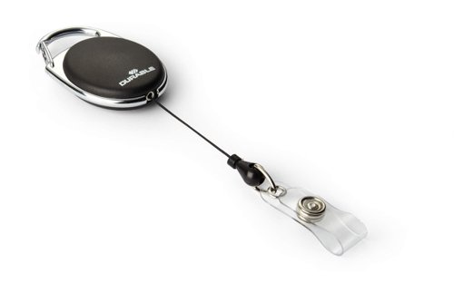 Durable Badge Reel with Snap Fastener Length 800mm Black Ref 832401 [Pack 10]